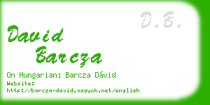 david barcza business card