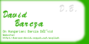 david barcza business card